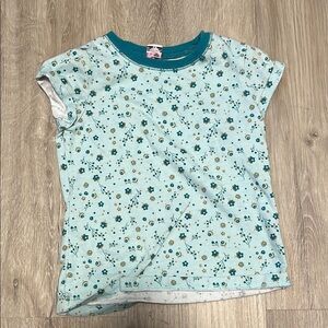 Floral Kids Shirt - Teal and White
